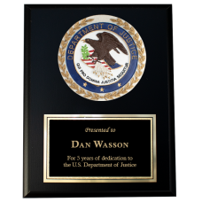 8"x10" Department of Justice Plaque 8"x10" Department of Justice Plaque