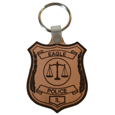 Leather Police Shield Keychain Leather Police Shield Keychain