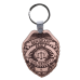 Leather Police Shield Keychain