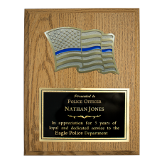 7"x9" Thin Blue Line Police Flag Award 7"x9" Thin Blue Line Police Flag Award