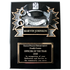 Black Police Burst Plaque Black Police Burst Plaque