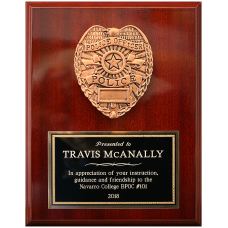 Gloss Mahogany Police Plaque