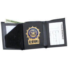 Leather Tri-Fold Badge Wallet Leather Tri-Fold Badge Wallet
